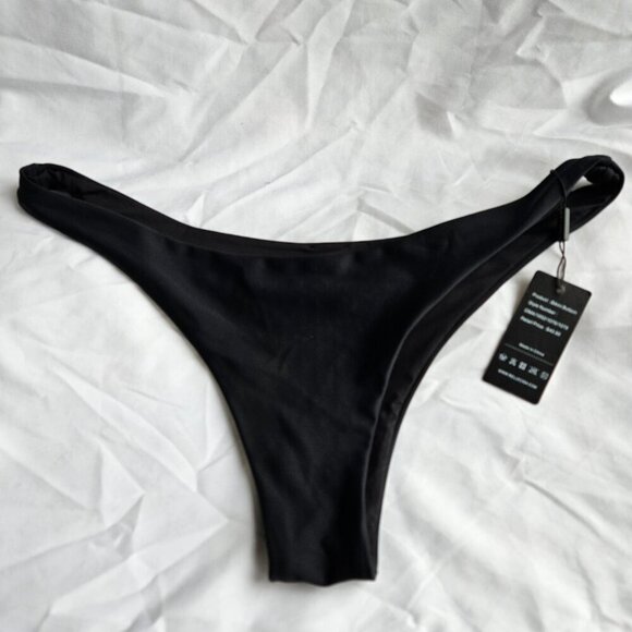 Relleciga Black Cheeky Bikini Bottoms Sz. L NWT - Picture 3 of 6